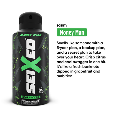 Seixed Money Man Body Spray Can